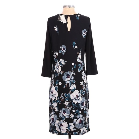 WHBM Reversible Floral/Solid Knit Sheath Dress S - Picture 5 of 11